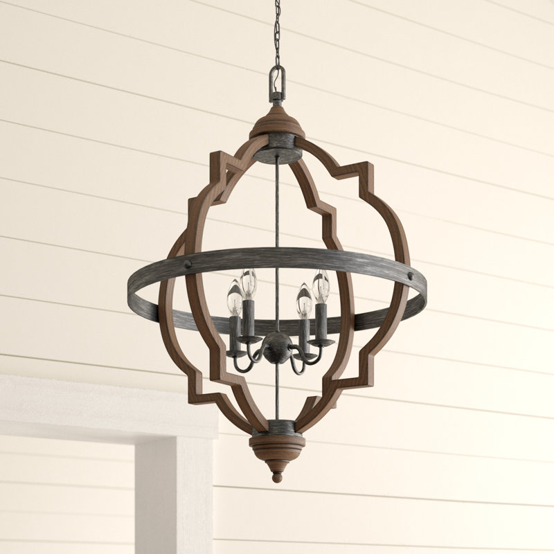 Birch Lane™ Heritage Bennington 4Light Candle Style Geometric Chandelier & Reviews Birch Lane